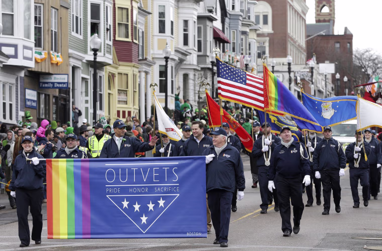 Image: Gay military veterans march in Sunday's St. Patrick's Day parade in Boston