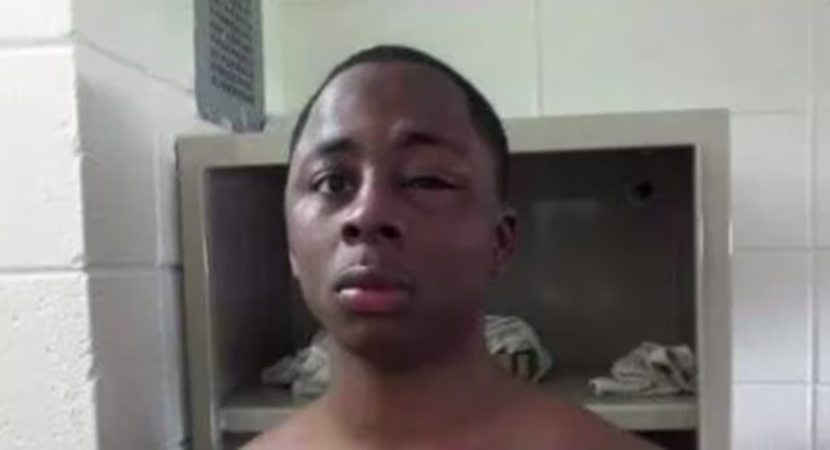 This picture was allegedly taken inside a Georgia correctional facility and posted on Facebook. The aunt of the man in the picture, Cortez Berry, said the family got a phone call when it turned up on the social media site. She sent a screenshot to NBC News. Berry was 17 at the time the photo was taken. 