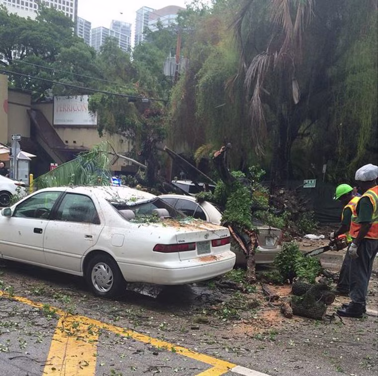 Storm damage in Miami on April 23