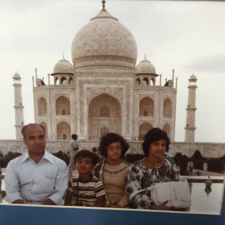Mathew and his family at the Taj Mahal in 1979.