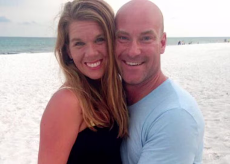 Image: Jennifer and Sgt. Marty Bettleyoun just after he re-proposed to her