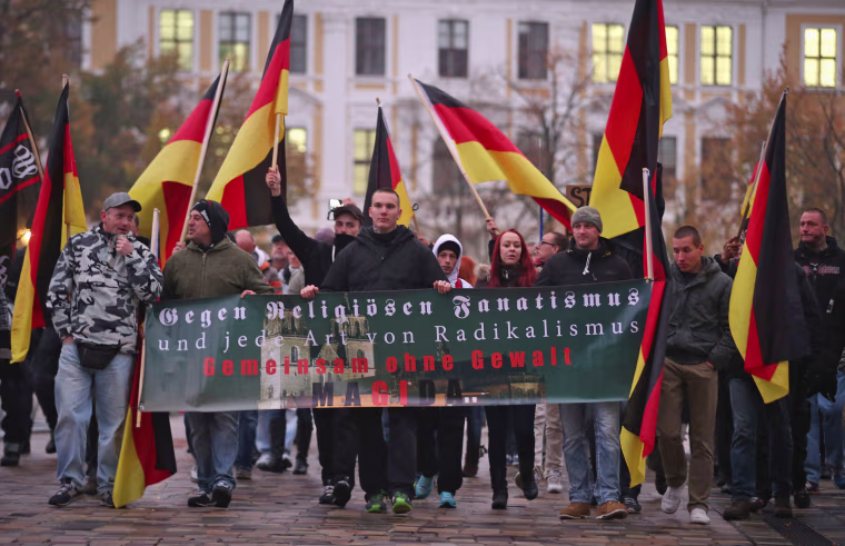 Image: PEGIDA supporters rally in Magdeburg, Germany