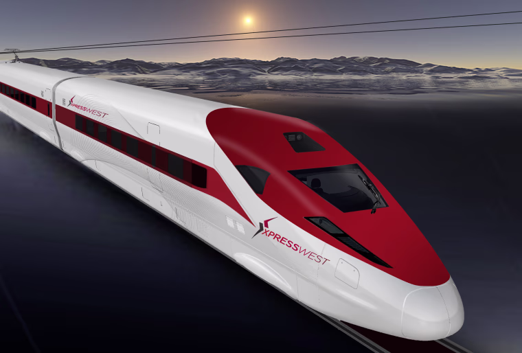 Image: An artist's rendition shows a proposed high-speed train that will connect Las Vegas and California