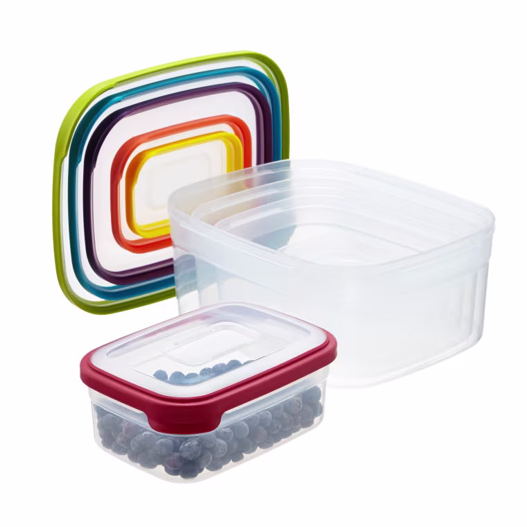 Nesting storage containers are perfect for leftovers from the dining hall/