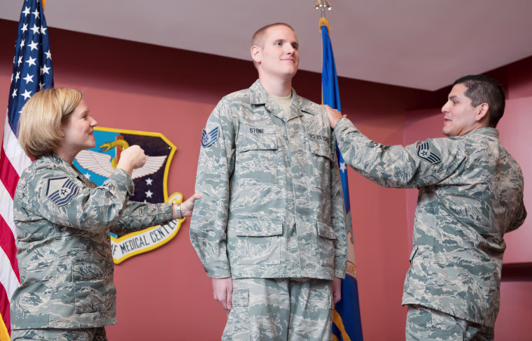 Image: Spencer Stone is promoted at Travis Air Force Base