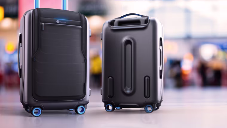 Bluesmart luggage, which has pockets that hold and charge electronic devices and an app with real-time tracking information so you can track the bag if it gets lost.