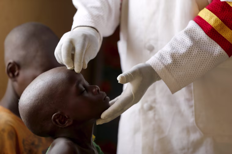 Image: A child rescued from Boko Haram in Sambisa forest is attended to at a clinic at the Internally Displaced People's camp in Yola, Adamawa State, Nigeria