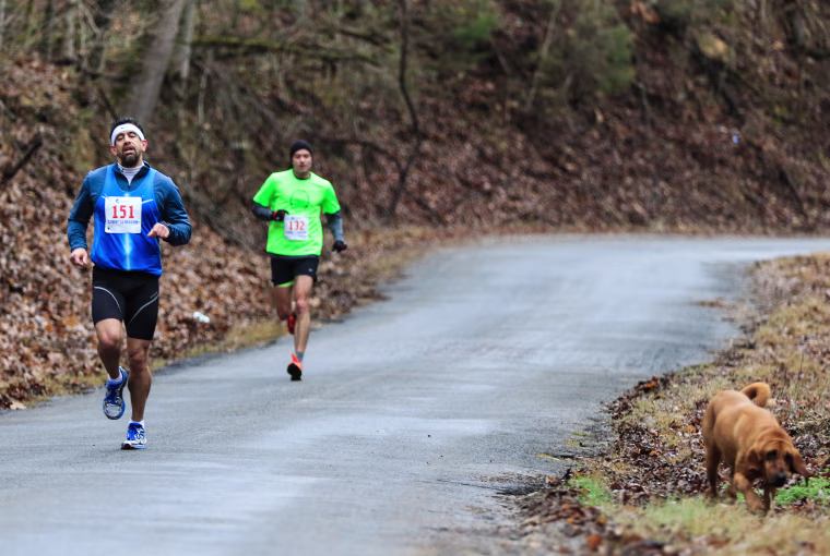 \"She would cut in front of us; I thought we were going to trip over her,\" Henry recalled.

Eight miles in, Ludivine distracted fell into fourth place, according to Gregg Gelmis of WeRunHuntsville, a running club in Huntsville, Alabma, to which Henry belongs.

Ludivine crossed the finish line in seventh, with a time of 1:32:56, according to Runner's World.