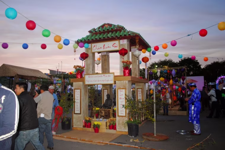 A recreation of Chùa Quán Sứ, a temple in Hanoi, Vietnam, constructed in the 15th century.