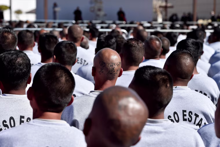 Image: Inmates gather for a visit by Pope Francis at the CeReSo n. 3 prison