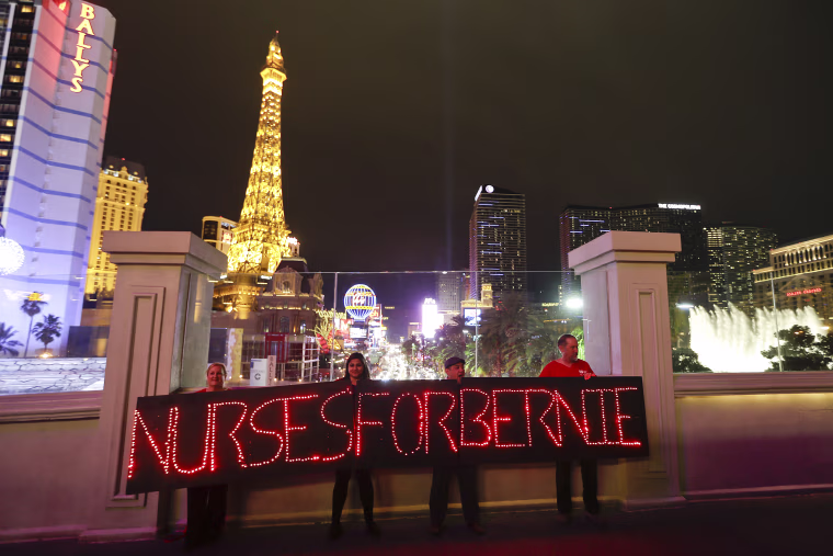 IMAGE: Pro-Bernie Sanders nurses in Las Vegas