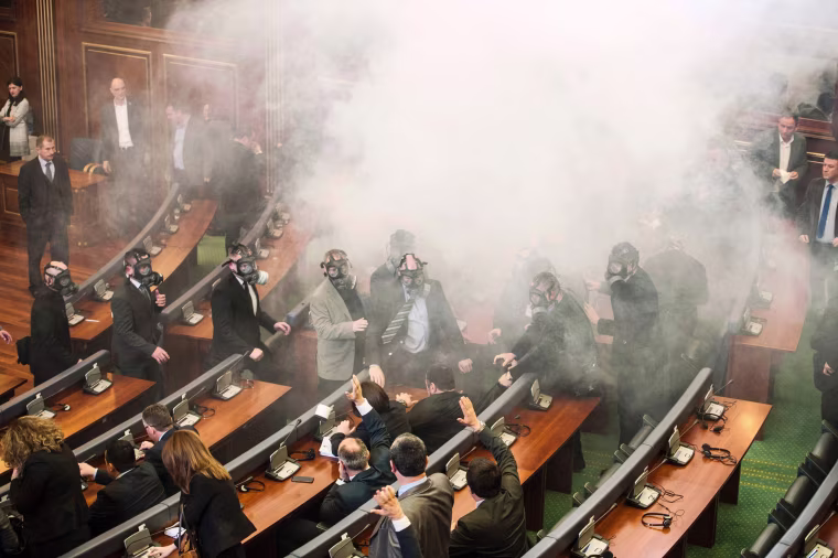 Image: TOPSHOT-KOSOVO-SERBIA-POLITICS-PROTEST