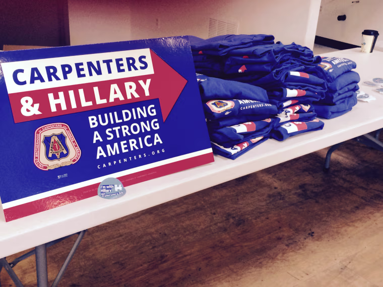 Carpenters from California traveled to Las Vegas to canvass for Hillary Clinton.
