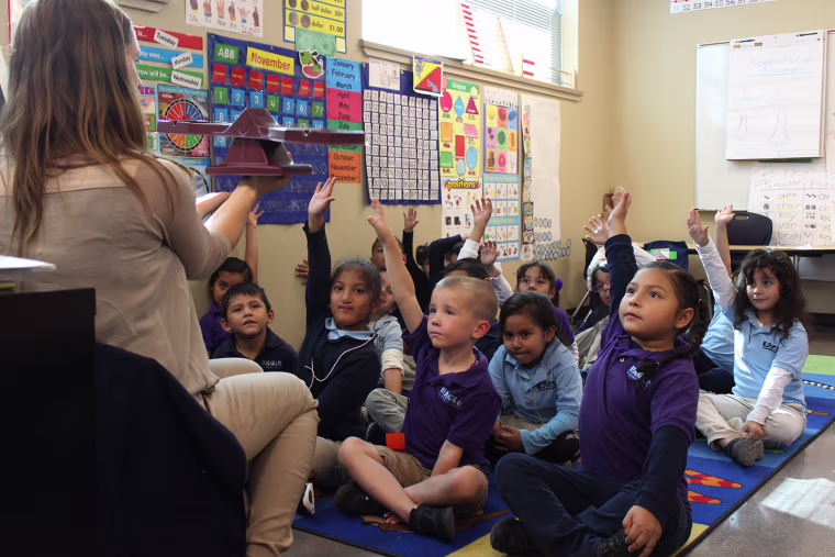 Students participate during class at EAGLE College Prep Maryvale on Nov. 16, 2015. The charter school is part of New Schools for Phoenix, an initiative that aims to develop 25-high-performing schools in some of the most impoverished areas of Phoenix by the year 2020.