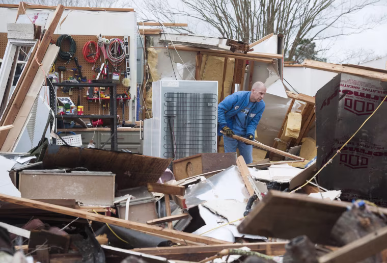 Image: East Coast Storms Outside Garage