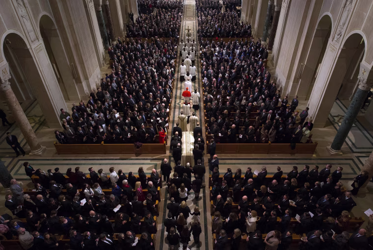 Image: The procession for the funeral mass for the late Supreme Court Associate Justice Antonin Scalia