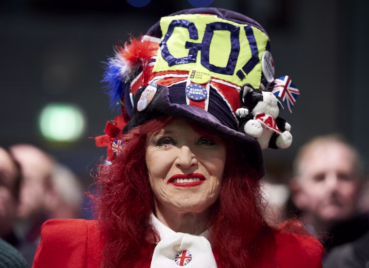 Image: A pro-"Brexit" campaigner