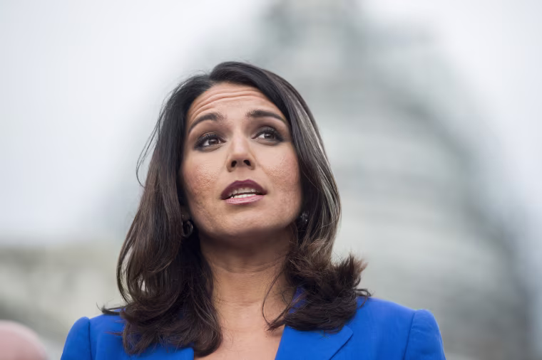 Rep. Tulsi Gabbard, D-Hawaii, speaks at a news conference on the Trans-Pacific Partnership outside of the U.S. Capitol on Nov. 18, 2015.