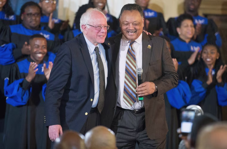 Image: Democratic Presidential Candidate Bernie Sanders Attends Rainbow PUSH Coalition Weekly Forum