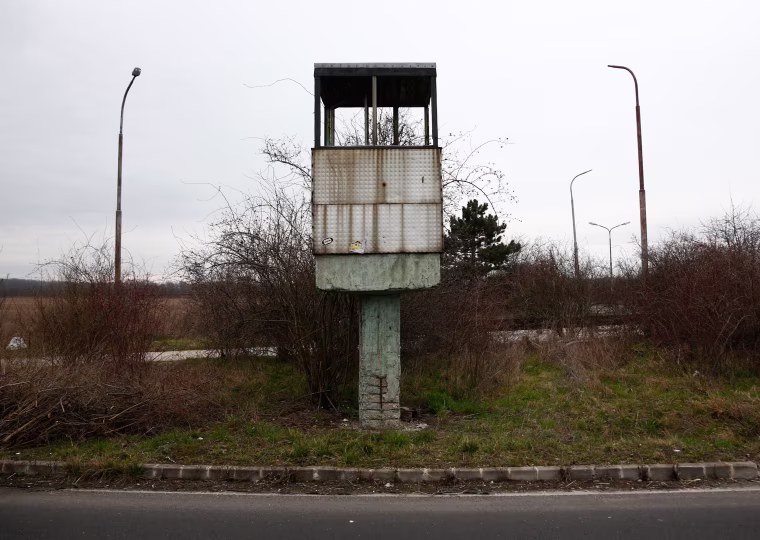 Image: The border crossing between Austria and Hungary near Nickelsdorf, Austria
