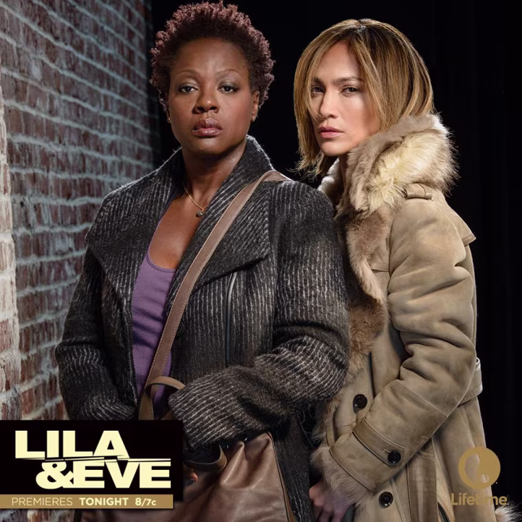 Viola Davis and Jennifer Lopez in Lila &amp; Eve. The film premiered on Lifetime last year and is Davis' debut as a producer.