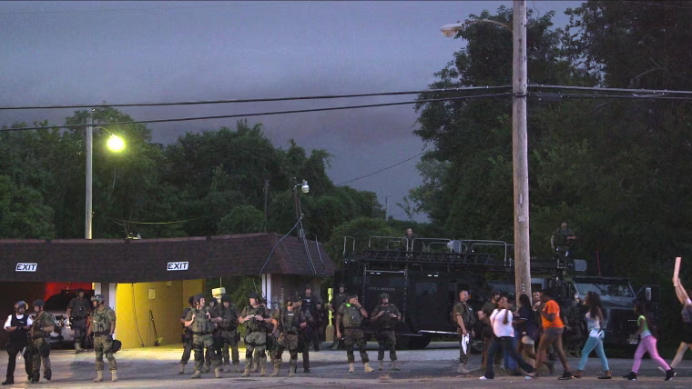 An image from "Do Not Resist" shows Ferguson, Missouri on August 20, 2014.