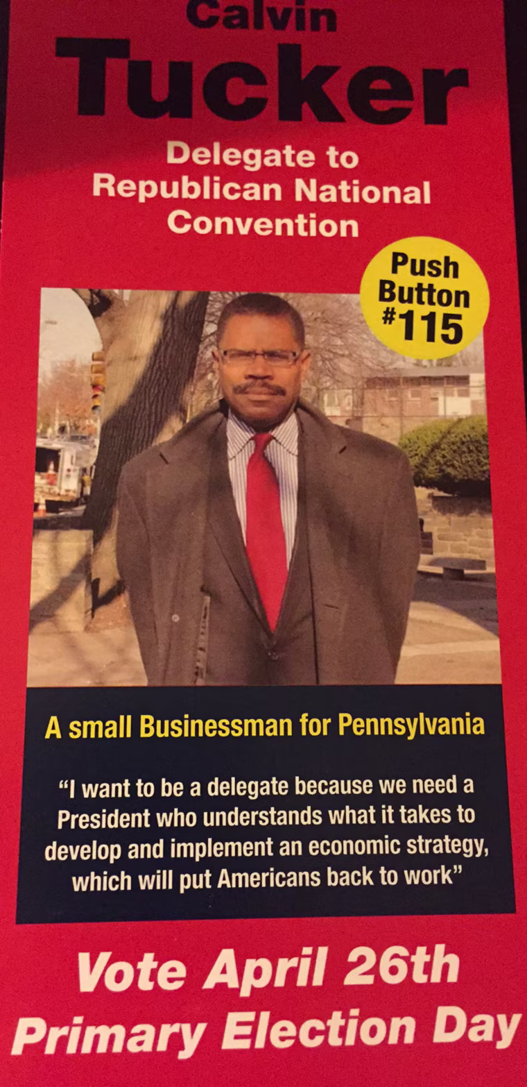 Image: A flyer for RNC delegate candidate Chris Tucker