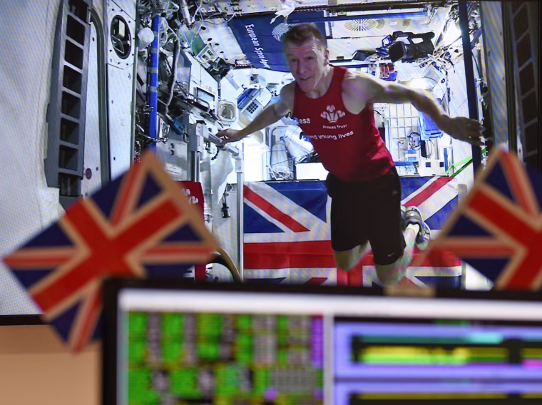 Image: Tim Peake runs London Marathon in the International Space Station