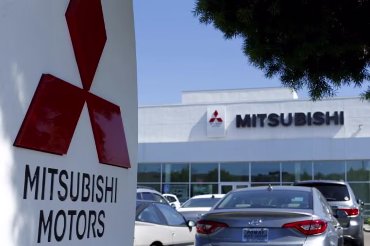 A Mitsubishi Motors dealership is shown in Poway, California