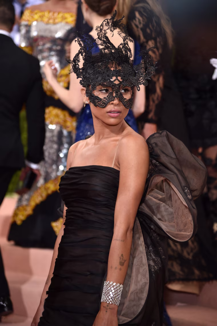 Image: Actress Zoe Kravitz takes a photo op at the gala