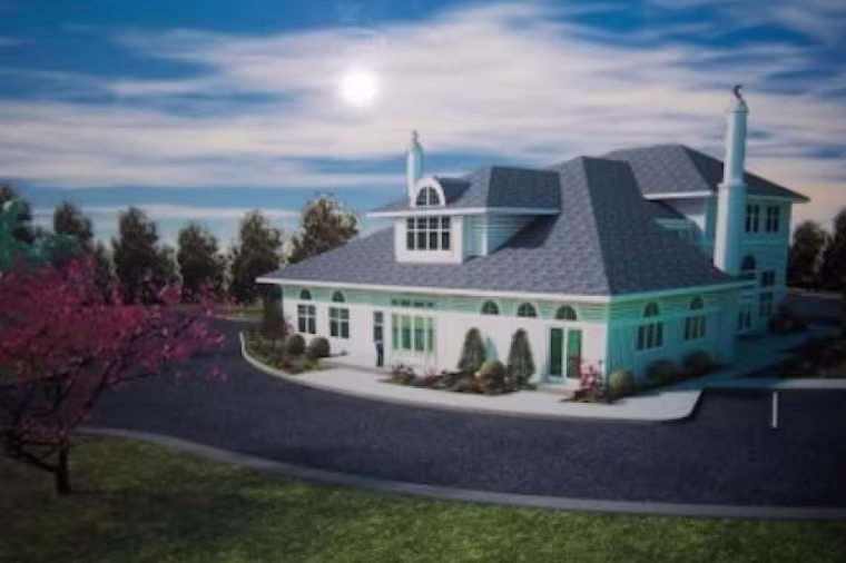 A rendering of the proposed mosque taken from court documents.