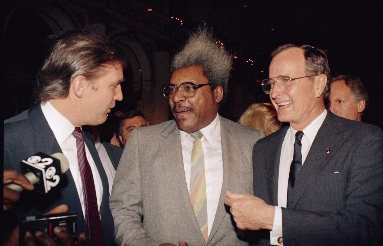 Image: Trump, Don King, and Vice President George Bush