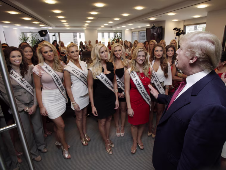 Image: Donald Trump addresses Miss USA contestants