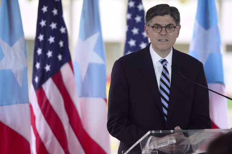U.S. Treasury Secretary Jacob Lew holds a press conference at the Central Medical Center in San Juan, Puerto Rico, Monday, May 9, 2016.