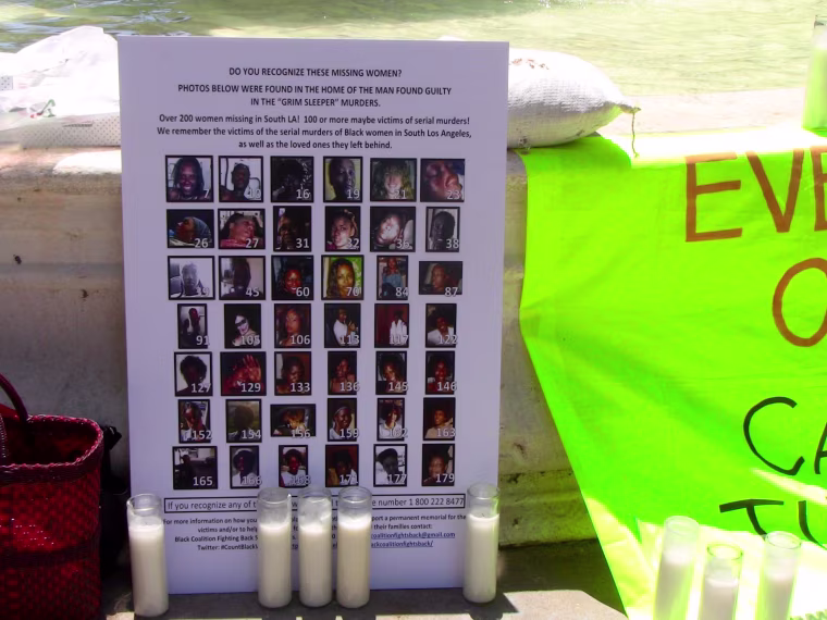 The Black Coalition Fighting Back Serial Killers held a vigil to honor the victims of the Lonnie Franklin Jr.