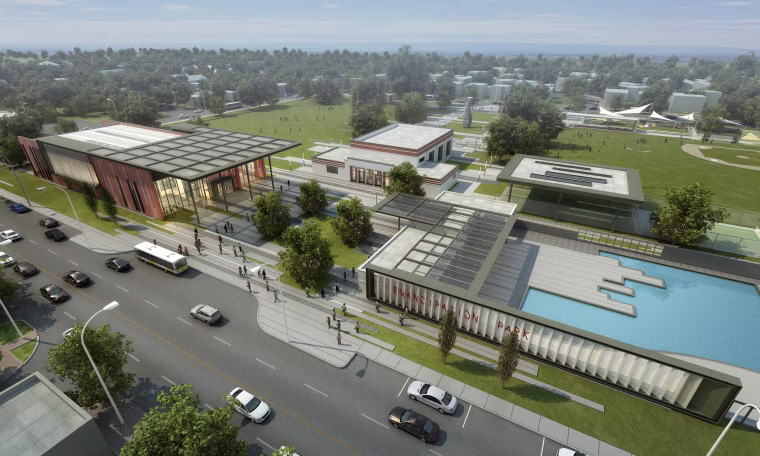 A photographic rendering of the expected Emancipation Park renovation.