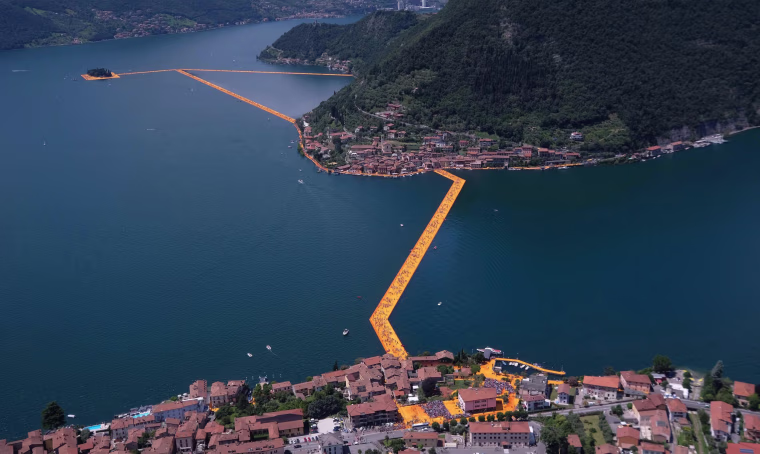 Image: Christo's project for Lake Iseo The Floating Piers