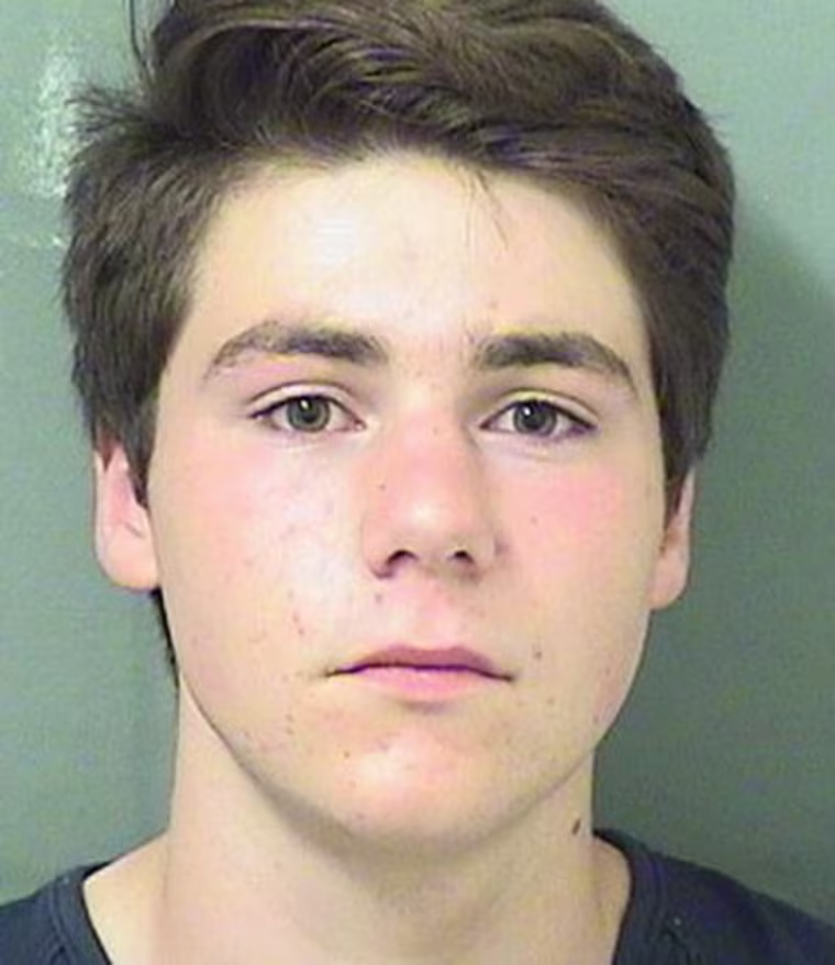 Luke Gatti, 20, of Bayville, New York, is accused of assaulting a police officer in Boca Raton, Florida.