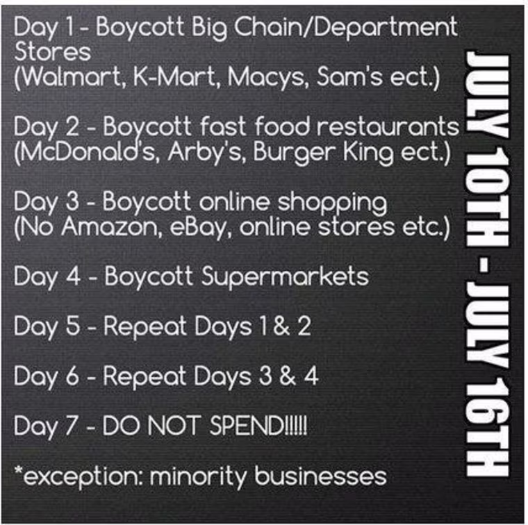 Call to action from "Day of Absence Pt. 1" Facebook Event