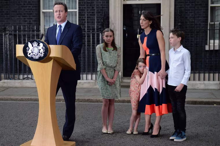 Image: Outgoing British prime minister David Cameron speaks outside 10 Downing Street