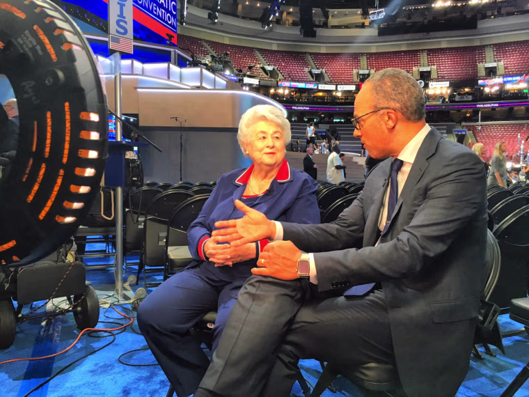 IMAGE: Roz Wyman and Lester Holt