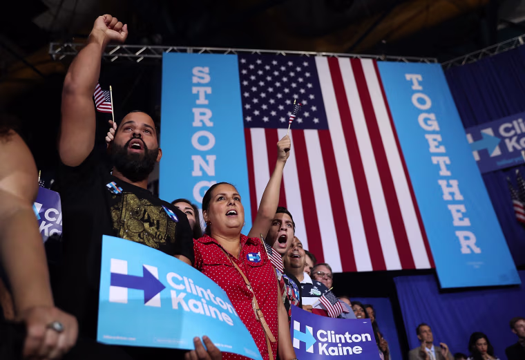 Image: Democratic Presidential Candidate Hillary Clinton Appears With Vice Presidential Pick Sen. Tim Kaine