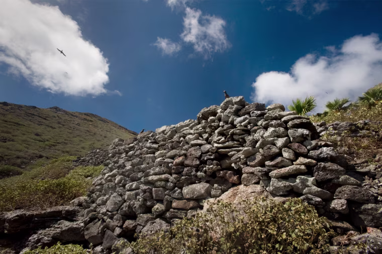 An ancient Native Hawaiian structure at the Papahanaumokuakea Marine National Monument