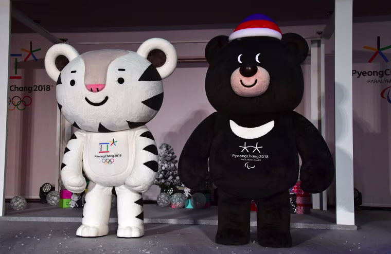 Image: PyeongChang 2018 mascots "Soohorang" and "Bandabi"