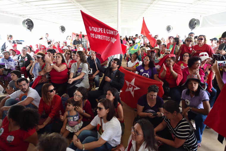 Supporters of Brazilian suspended President Dilma Rousseff