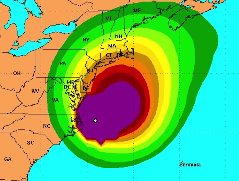 IMAGE: Hermine wind projection