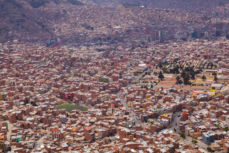 View of the La Paz, Bolivia cityscape