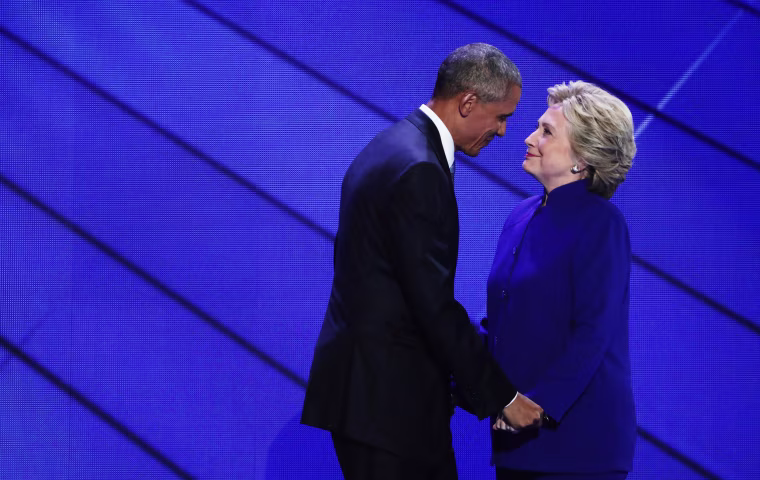 Image: Obama and Clinton at the DNC