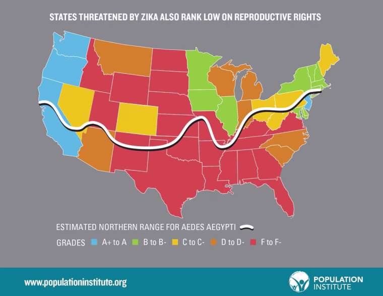 A new report from the Population Institute looks at how states potentially affected by Zika rank on reproductive health and rights