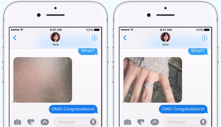 Image: Invisible ink is a new iMessages feature in iOS 10
